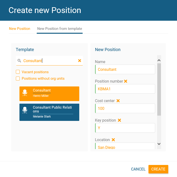 consultant template position